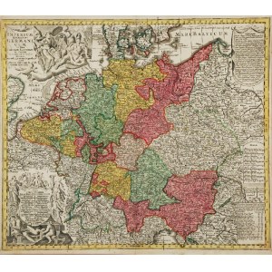 MATTHÄUS SEUTTER (1678-1757), Mapa Cesarstwa Rzymskiego Narodu Niemieckiego