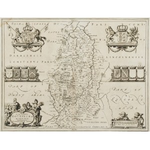 WILLEM JANSZOON BLAEU (1571-1638), JOHANN BLAEU (1596-1673), Mapa Hrabstwa Nottinghamshire