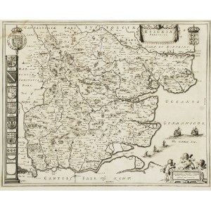 WILLEM JANSZOON BLAEU (1571-1638), JOHANN BLAEU (1596-1673), Mapa Hrabstwa Essex