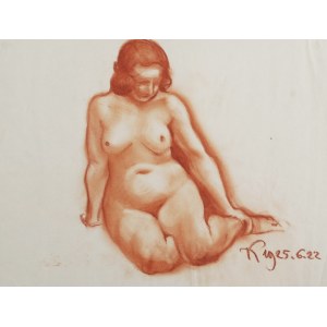 Karol ROGALSKI (1878-?), Akt siedzącej kobiety, 1925