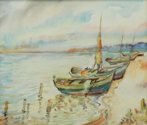 Emil SCHINAGEL (1899-1943), Łodzie przy brzegu, 1919