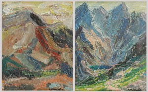 Tadeusz KUREK (1906-1974), Para obrazów z widokiem gór