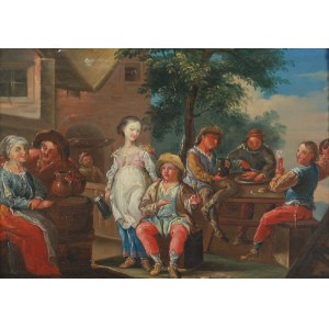 Malarz nieokreślony, niderlandzki, XVIII w., Scena rodzajowa - Toast