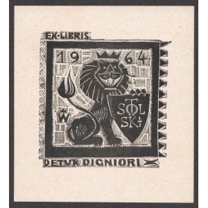 Zygmunt WAŚNIEWSKI ex libris Stolski Detur Digniori 1964
