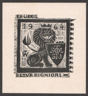 Zygmunt WAŚNIEWSKI ex libris Stolski Detur Digniori 1964