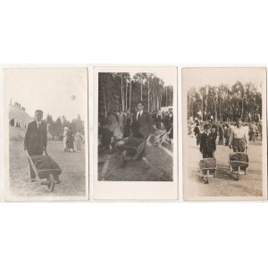 Budowa kopca Marszałka Polski Józefa Piłsudskiego na Sowińcu k. Krakowa 1935 - zestaw 3 fotografii