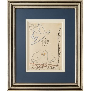 Pablo Picasso, Skizze auf dem Umschlag von Le guerre et la paix, 1961