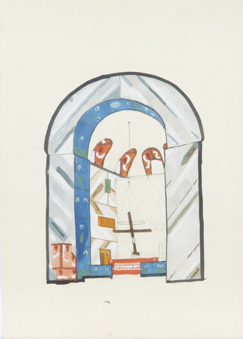 Jerzy Nowosielski (1923 Kraków - 2011 Kraków), Niezrealizowany projekt polichromii z kościoła akademickiego Katolickiego Uniwersytetu Lubelskiego, około 1961