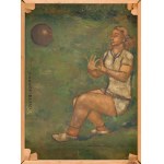 Jerzy Nowosielski (1923 Krakov - 2011 Krakov), Lodžská krajina (Gymnastka) - oboustranné dílo, 1951