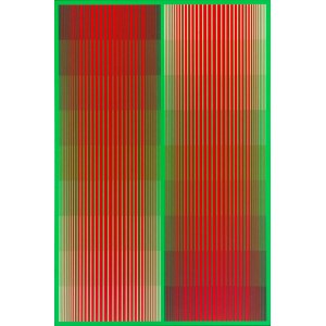 Richard Anuszkiewicz (1930 Erie - 2020 ), Greening Red Duo (Dual Reds II), 1984