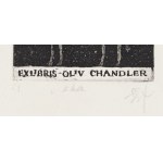 Stasys Eidrigevicius (b. 1949, Medinskaiai, Lithuania), Exlibris by Oliv Chandler, 1980s.