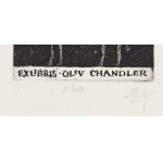 Stasys Eidrigevicius (geb. 1949, Medinskaiai, Litauen), Exlibris von Oliv Chandler, 1980er Jahre.