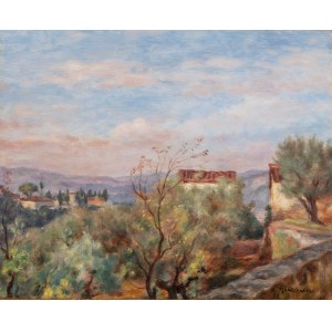 Józef Pankiewicz (1866 Lublin - 1940 Marseille), Blick aus der Gegend von Florenz, 1932