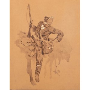 Wojciech Kossak (1856 Paris - 1942 Krakau), Studie eines Artilleristen. Skizze für Panorama Racławicka, 1894.