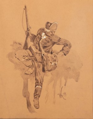 Wojciech Kossak (1856 Paryż - 1942 Kraków), Studium artylerzysty. Szkic do „Panoramy Racławickiej”, 1894 r.