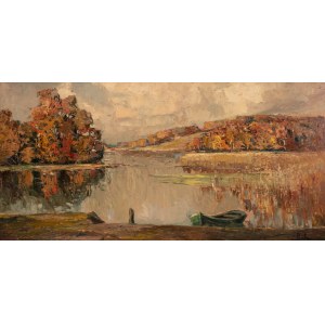 Rudolf Priebe (1889 - 1956 Rudolfstadt), Landscape with a boat