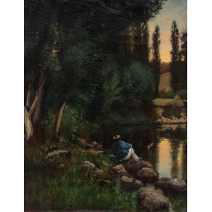 Aleksander Gąssowski (1835 - 1895), Man resting by the river