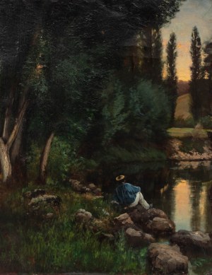 Aleksander Gąssowski (1835 - 1895), Mężczyzna odpoczywający nad rzeką