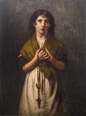 Painter unspecified (19th century), Girl with a rosary