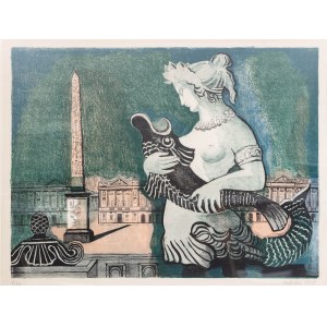 Alicja Halicka (1894 Krakov- 1975 Paříž), Place de la Concorde v Paříži, 1955.