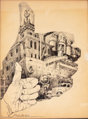 Bronisław Wojciech Linke (1906 Tartu - 1962 Warszawa), Projekt plakatu na zlot młodzieży, 1952 r.