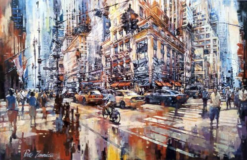 Piotr Zawadzki, Metropolis. Manhattan 5th Avenue morning, 2023