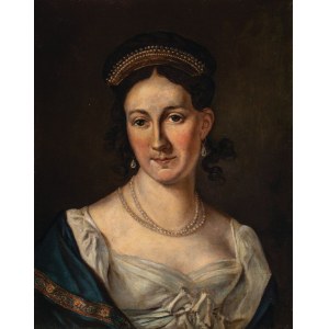 PORTRET DAMY W STROJU ROSYJSKIM, ok. 1820