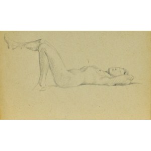 Ludwik MACIĄG (1920-2007), Nude of a lying woman with her leg raised