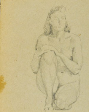 Ludwik MACIĄG (1920-2007), Nude of a squatting woman