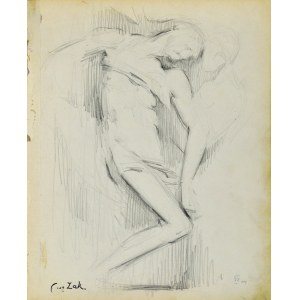 Eugeniusz ZAK (1887-1926), Skica sochy - Postava Krista z Michelangelovy takzvané Piety florentské, 1904