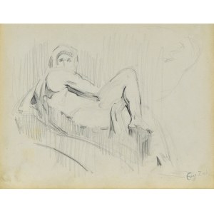 Eugene ZAK (1887-1926), Sketch of Michelangelo's sculpture Night from the tomb of Julius de Medici (Florence)