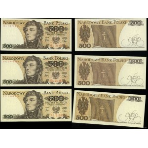 Polska, zestaw: 9 x 500 złotych, 1.06.1982