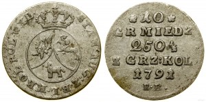 Polska, 10 groszy miedziane, 1791 EB, Warszawa