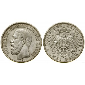 Niemcy, 2 marki, 1899 G, Karlsruhe