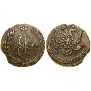 Rusko, 5 kopějek, 1780 EM, Jekatěrinburg