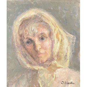 Irena Knothe (1904-1986), Frau mit Kopftuch, 1960er Jahre.