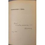 BRANDYS Kazimierz - CHARAKTERY I PISMA Dedykacja Autograf Autora