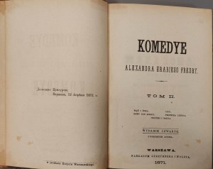 FREDRO Alexander - COMEDYE Volume II, Wyd.1871