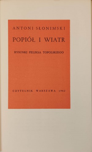 SŁONIMSKI Antoni - THE ASHES AND THE WIND Drawings TOPOLSKI Edition 1