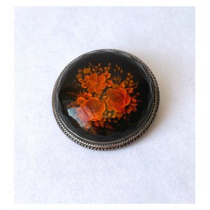 Bernsteinbrosche AMBER BROOCH Bernsteinbrosche