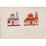 Jerzy Nowosielski (1923-2011), Skizzen der Erhöhung der orthodoxen Kathedrale, 2. Hälfte der 1950er Jahre.