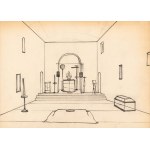 Jerzy Nowosielski (1923-2011), Sketch of the interior of an Orthodox church