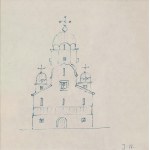Jerzy Nowosielski (1923-2011), Drawing of a Greek Catholic Church