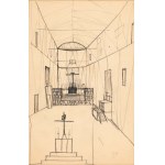 Jerzy Nowosielski (1923-2011), Wnętrze cerkwi z motywami geometrycznymi - praca dwustronna