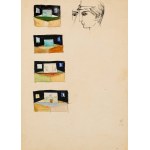 Jerzy Nowosielski (1923-2011), Stage design projects - double-sided work, 1950s Lodz.