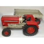 Niemcy traktor zabawkowy z przyczepą PIKO Anker lata 70-te XX wieku