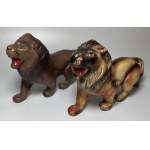PRL two plastic lion figurines 1970s/80s