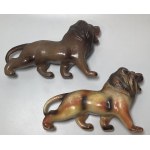 PRL two plastic lion figurines 1970s/80s