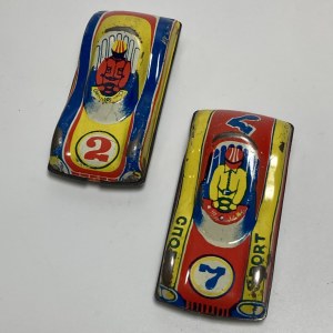 ZSRR zestaw 2 blaszanych zabawkowych samochodzików lata 70-te XX wieku