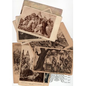 Set of postcards with themes of Polish history